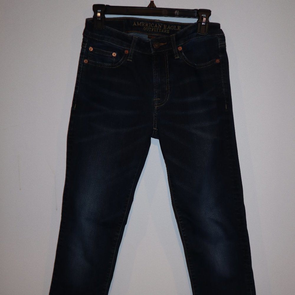 American Eagle 28x34 Mens Jeans, Slim Straight, Extreme Flex, Blue